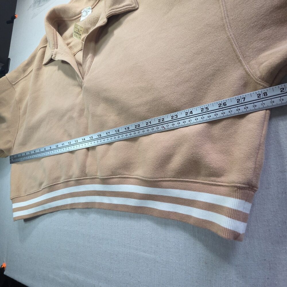 OFFLINE by Aerie Cloud NWT Fleece Polo Sweatshirt XXL Beach Dune Oversized Crop - Picture 8 of 10